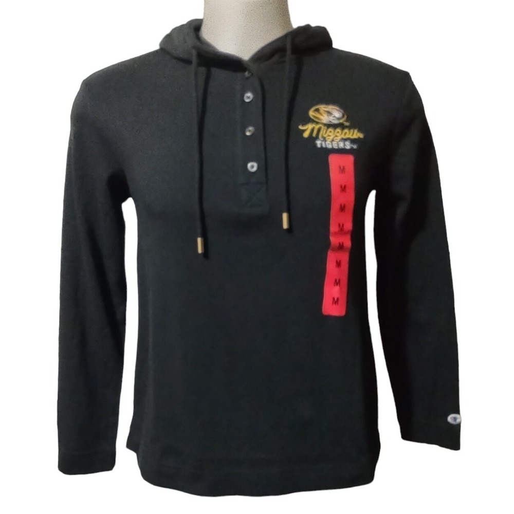 Hoodie Champion Mizzou Tigers Black Medium Mens Missouri NCAA Gorp Core Logo NEW